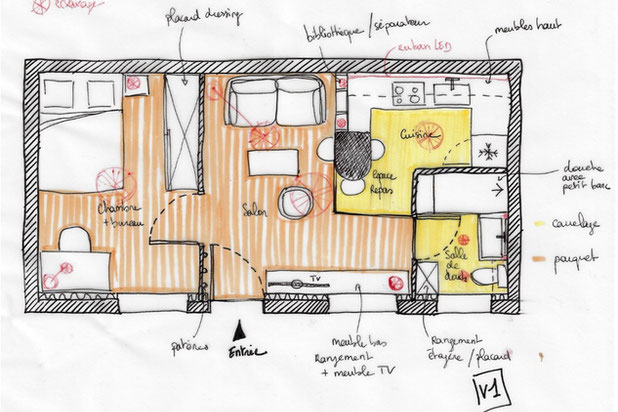 Plan d'aménagement proposé-amenagement-appartement-Saint-Denis