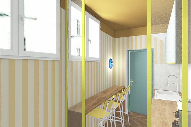 Kitchenette / Espace repas du cabinet-renovation-boutique_local-Nantes