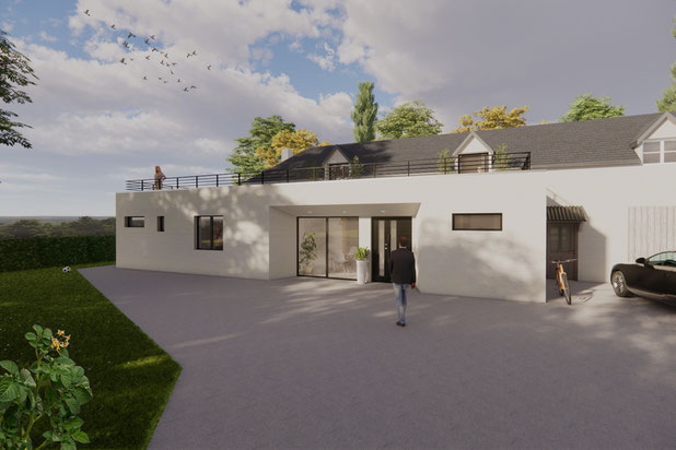 Vue état projeté-agrandissement_extension-maison-Bonneville-la-Louvet