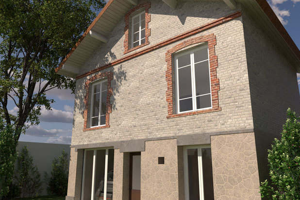 La façade avant-agrandissement_extension-extension-Brunoy