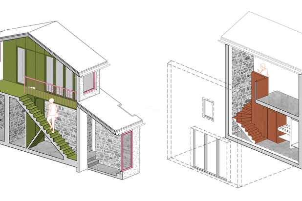 Axonométries des intérieures-renovation-maison-Tomar