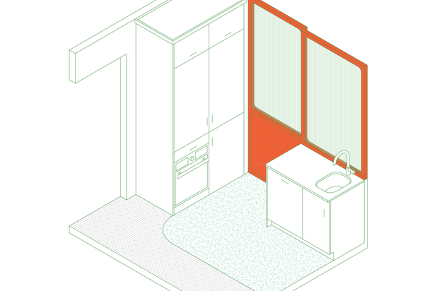 Axonométrie cuisine-amenagement-appartement-Paris