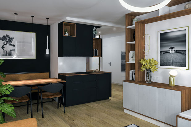 La cuisine-amenagement-appartement-Le Pré-Saint-Gervais