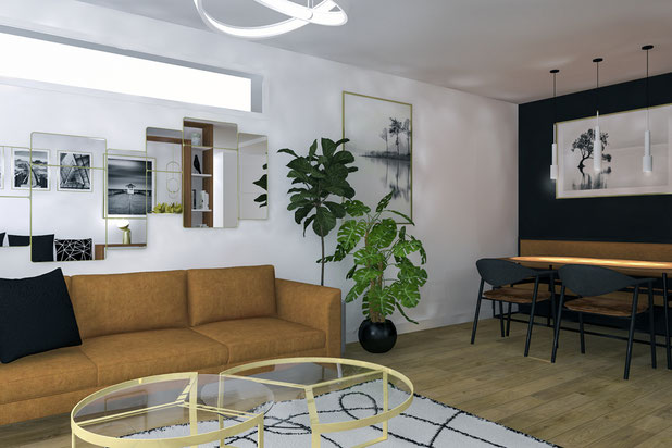 Le séjour-amenagement-appartement-Le Pré-Saint-Gervais