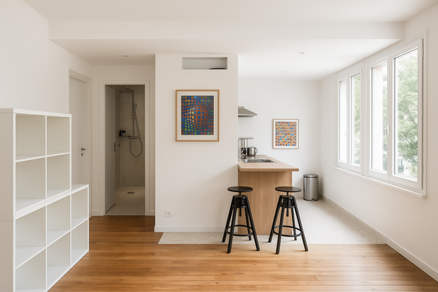 Cuisine ouverte-renovation-appartement-Caen