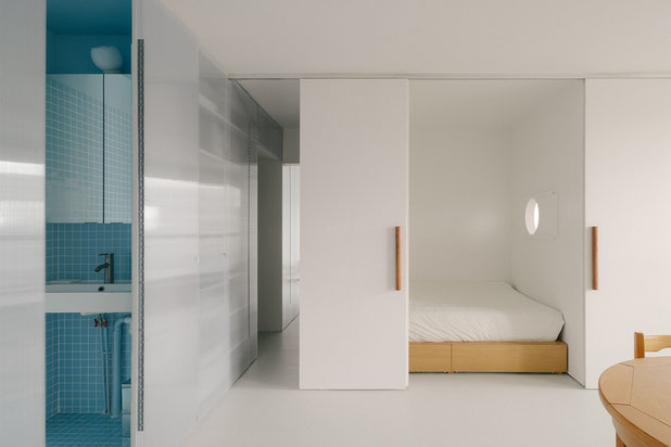 Vue en disposition de très grande chambre-rehabilitation-appartement-Paris