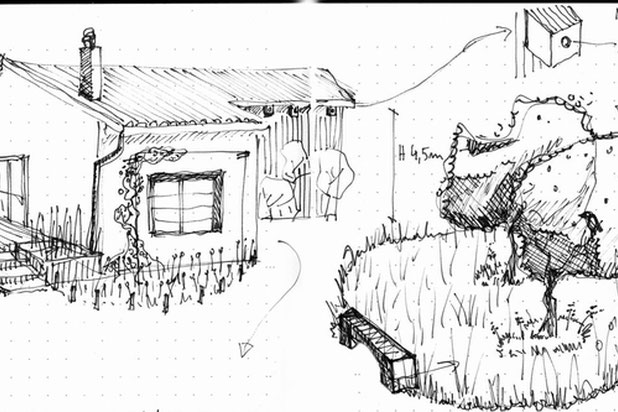 Esquisse d'aménagement léger d'un jardin-amenagement-espaces_exts-Poitiers