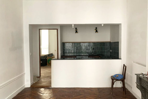 De façade à façade-renovation-appartement-Paris