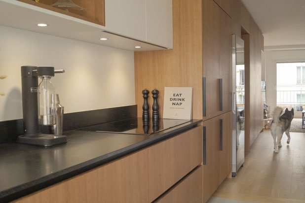 Ouverture sur le séjour-renovation-appartement-Boulogne-Billancourt