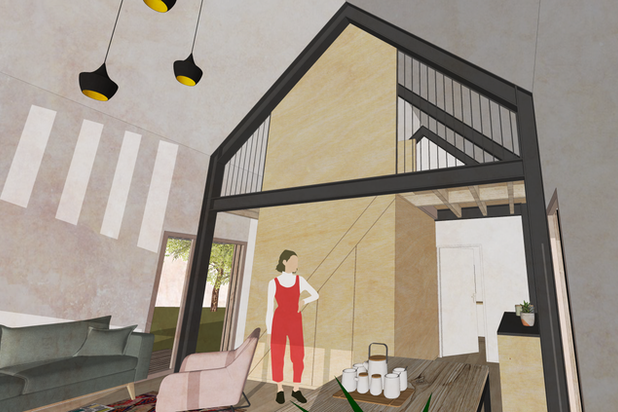 Vue de la mezzanine-agrandissement_extension-logement-Plouharnel