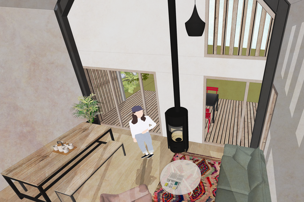 Vue depuis la mezzanine-agrandissement_extension-logement-Plouharnel