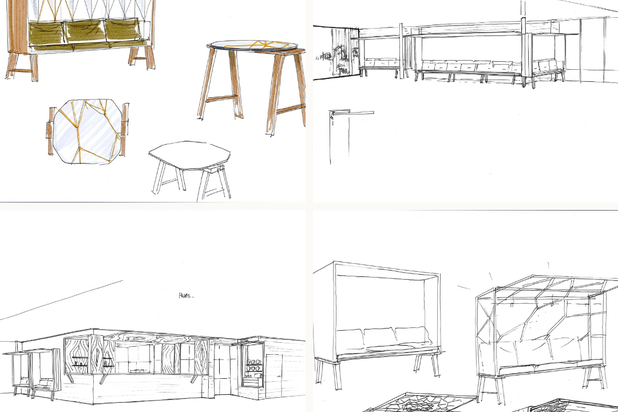 Croquis d'étude 01-renovation-cafe_restaurant-Paris