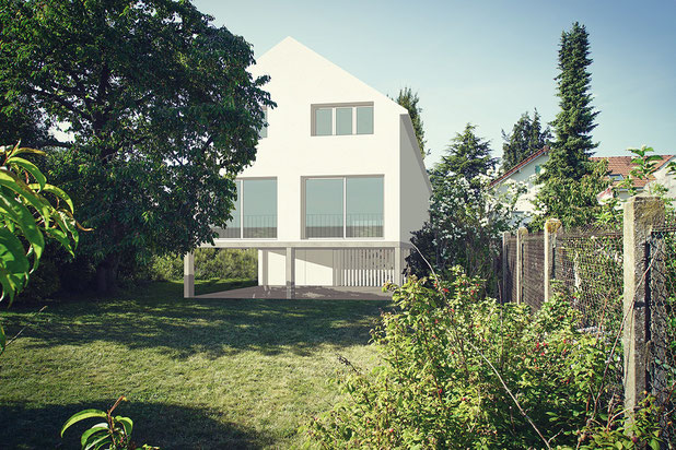 Vue jardin-agrandissement_extension-maison-Carignan