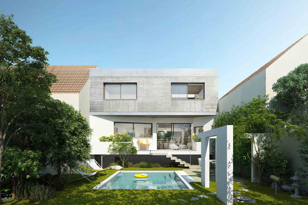 Vue du jardin-construction-maison-Aulnay-sous-Bois