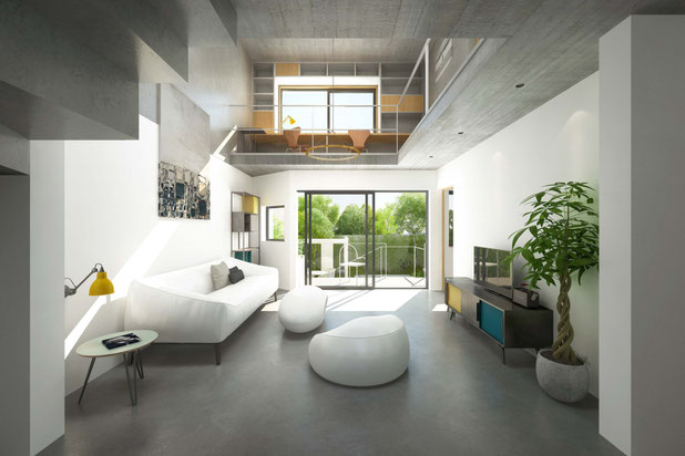Vue du salon-construction-maison-Aulnay-sous-Bois