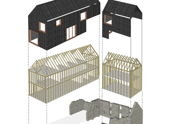 principe d'insertion dans la ruine-construction-maison-Mahalon