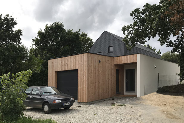 Vue de l'entrée-construction-maison-Poullan-sur-Mer