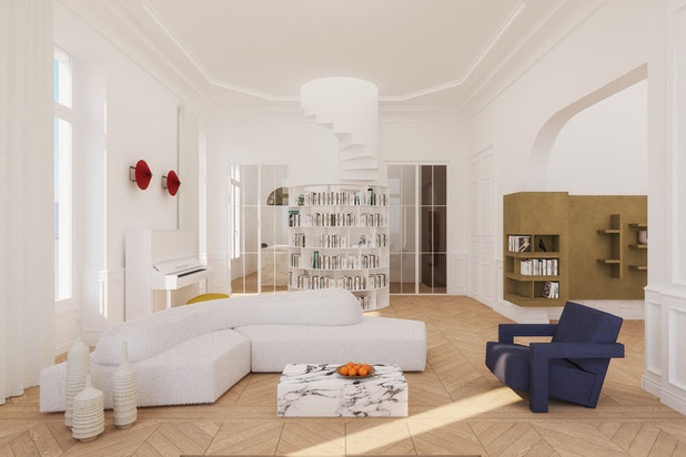 COURBES SUR LIGNES . Rénovation d'un Hotel Particulier-renovation-immeuble-Paris