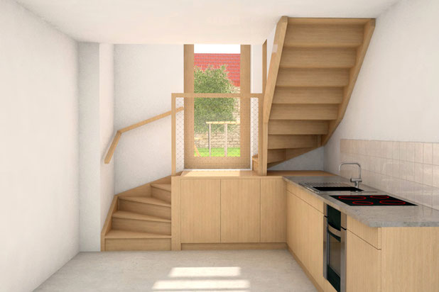 Rez-de-chaussée du logement T2-rehabilitation-logement-Is-sur-Tille
