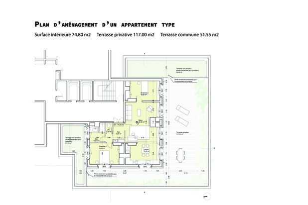 Plan d’aménagement d’un appartement type-rehabilitation-immeuble-Paris