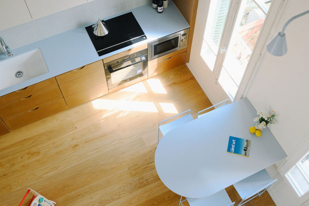 Vue depuis la mezzanine-rehabilitation-maison-Suresnes