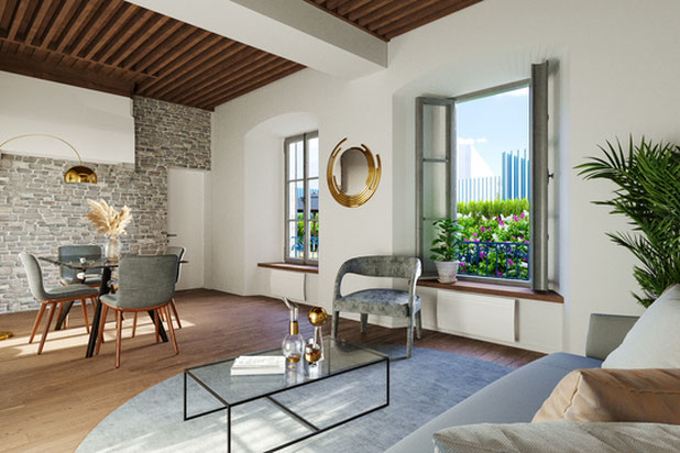 Vue d'un futur appartement-rehabilitation-immeuble-Langres