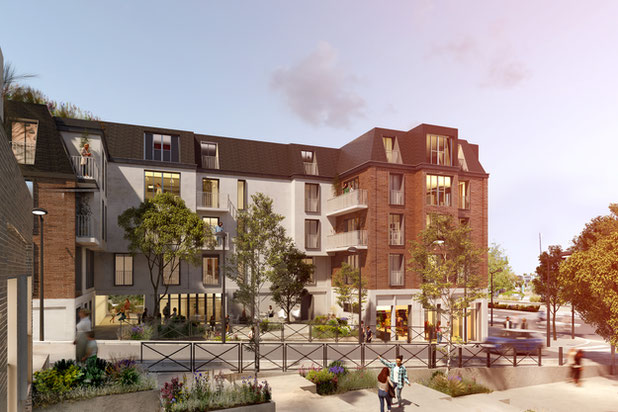 Vue sur le coeur d'ilot-construction-immeuble-Meudon