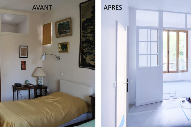 Vue sur la nouvelle verrière intérieure-renovation-maison-Sartrouville