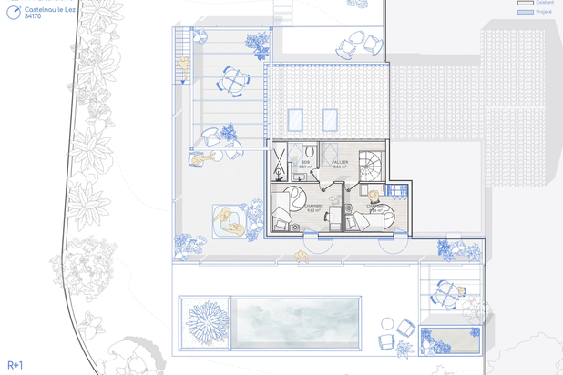 PLAN ETAGE-agrandissement_extension-maison-Castelnau-le-Lez