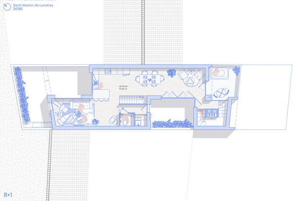 PLAN ETAGE-construction-maison-Saint-Martin-de-Londres