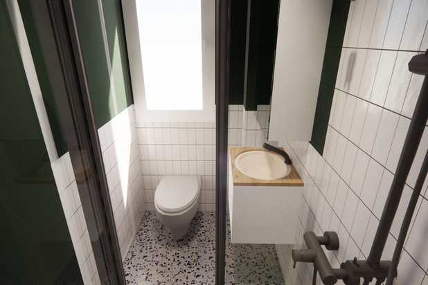 Vue depuis la salle d'eau-renovation-appartement-Colombes