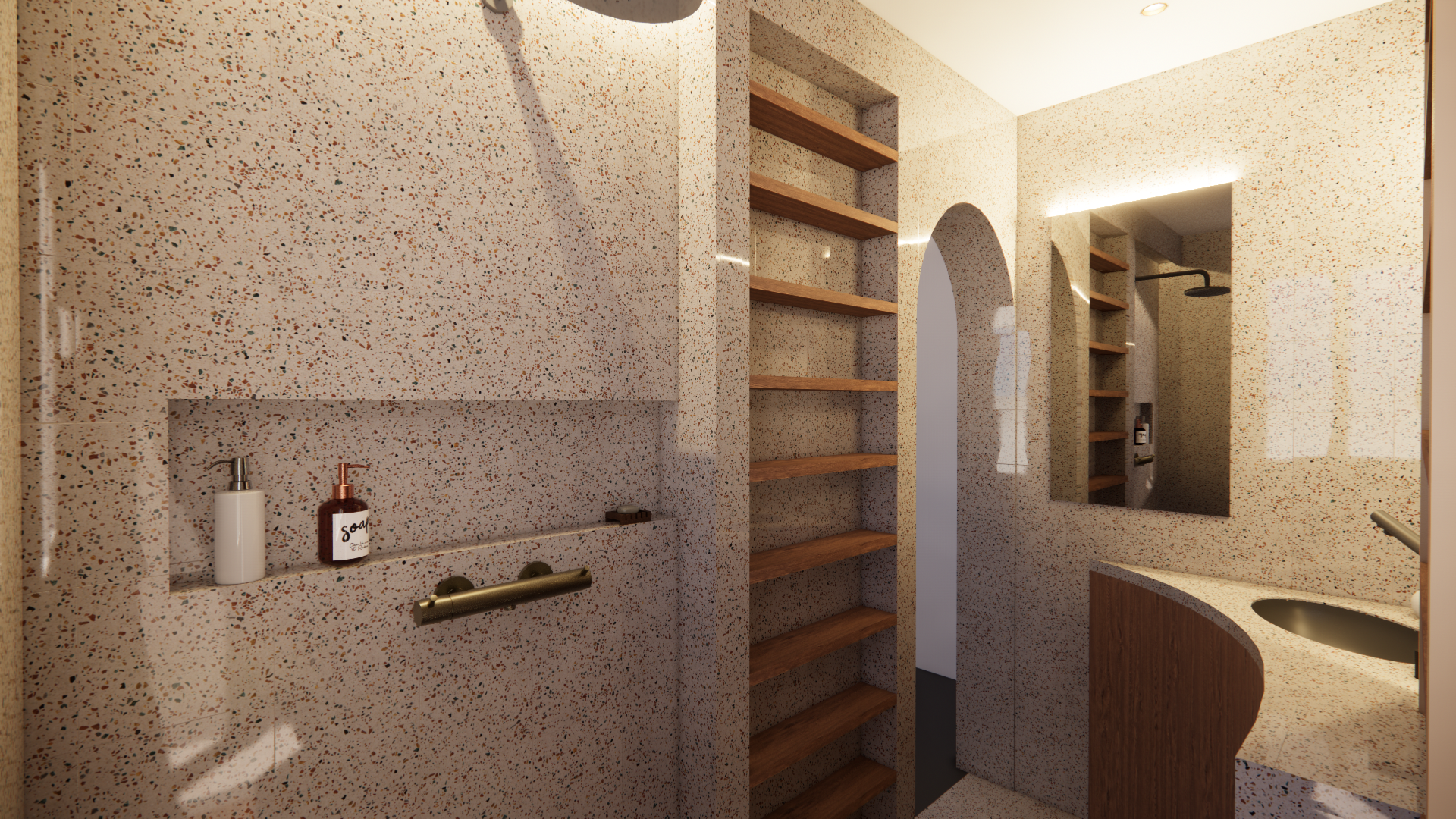 Modélisation d'un Hammam en duo conception avec Céline Queste – rénovation d'appartement Maine-et-Loire