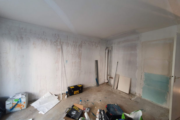 Futur cuisine en chantier-renovation-appartement-Paris