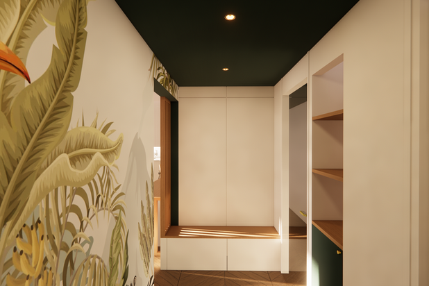 Vue depuis l'entrée-renovation-appartement-Paris