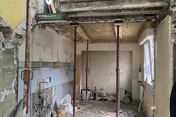 Salon en phase de chantier-renovation-maison-Saint-Maur-des-Fossés