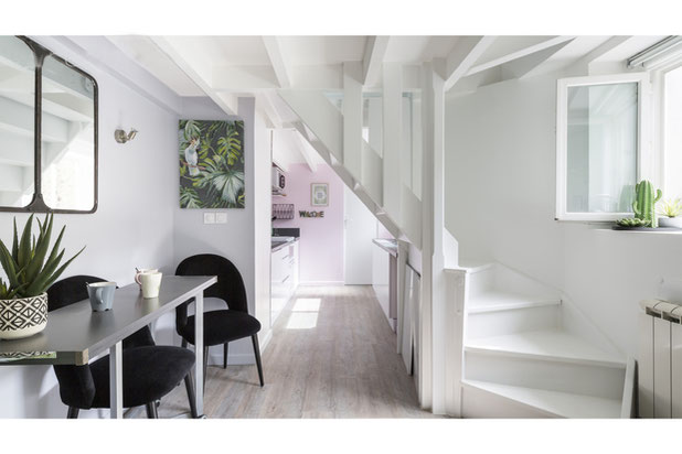 Le coin repas et l'escalier-renovation-maison-Saint-Malo