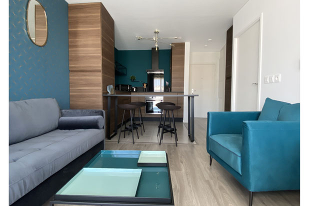 La pièce de vie-renovation-appartement-Asnières-sur-Seine