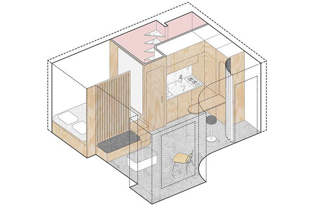 Studio Nemours-amenagement-appartement-Paris