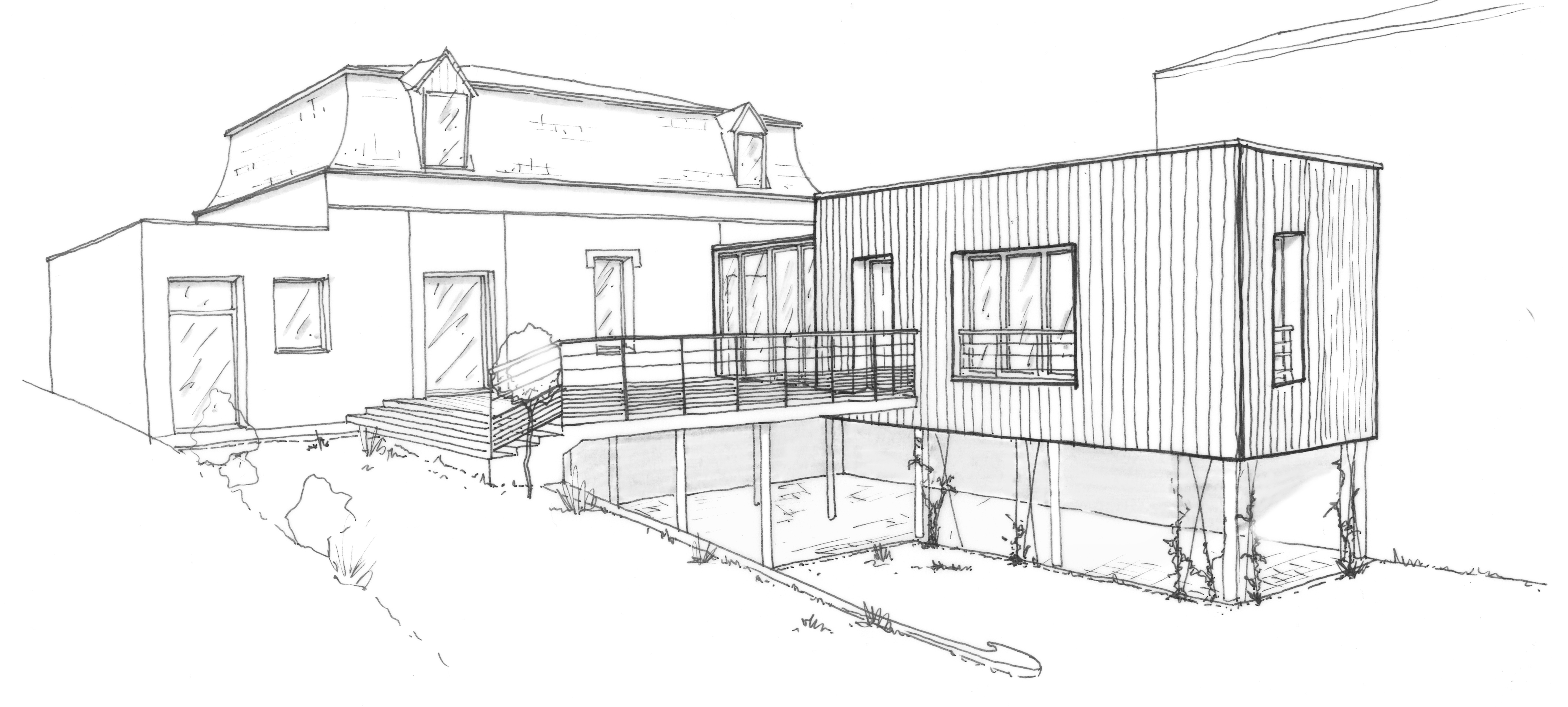 Création d'un atrium et d'une suite parentale – extension de maison Saint-Martin