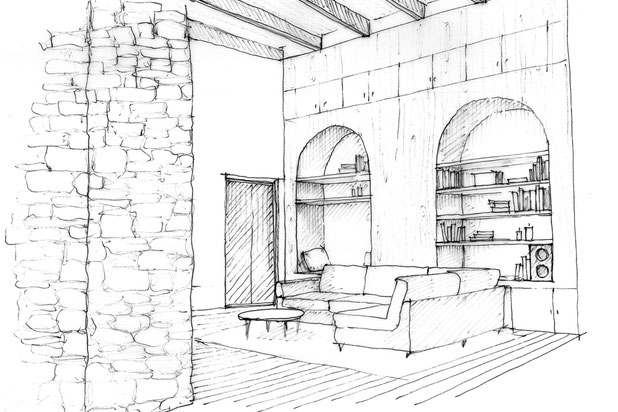 Croquis du salon-renovation-maison-Saint-Planchers