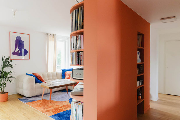 Séjour couloir après travaux-renovation-appartement-Caen