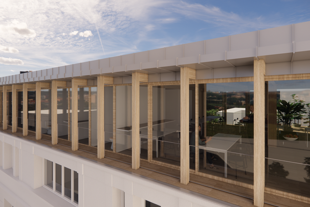 Vue de la surélévation-surelevation-immeuble-Paris