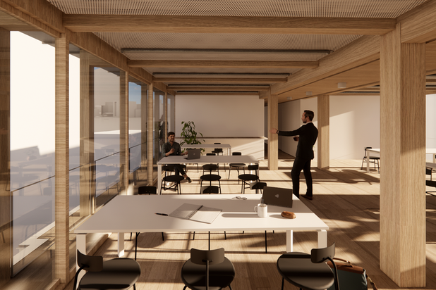 Vue interieure-surelevation-immeuble-Paris
