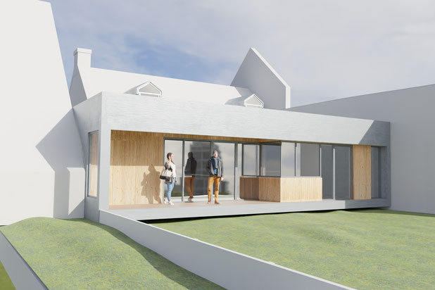 Vue depuis le jardin-construction-maison-La Turballe