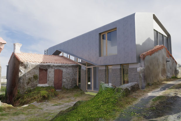 Vue depuis la rue-surelevation-maison-Divatte-sur-Loire