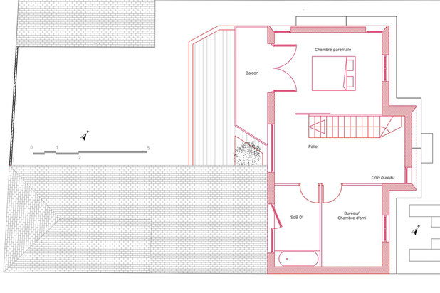 Plan de l'étage-surelevation-maison-Pornichet