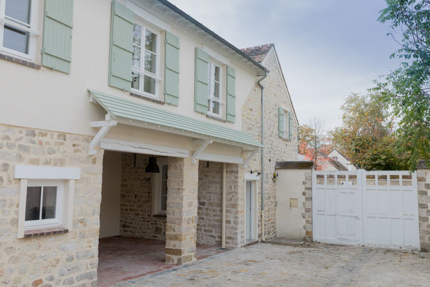 La cour du gîte-renovation-maison-Bourron-Marlotte