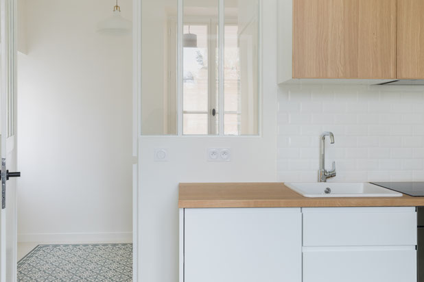 La cuisine & séjour-renovation-maison-Bourron-Marlotte