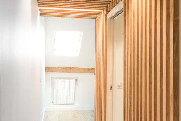 Entre le séjour & la cuisine-renovation-appartement-Fontainebleau