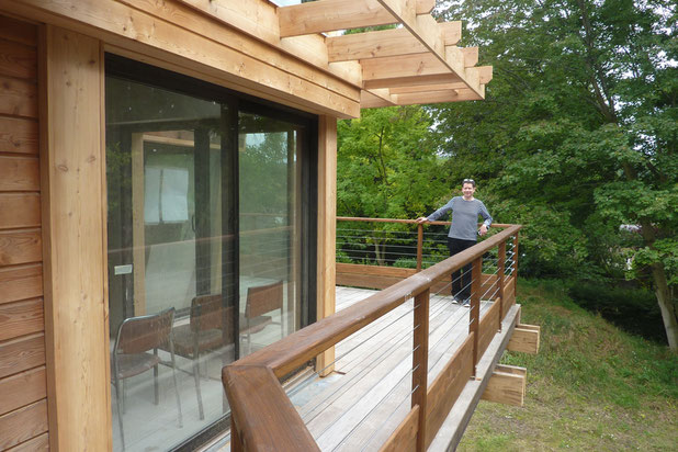 terrasse de la suite parentale-construction-maison-L'Étang-la-Ville